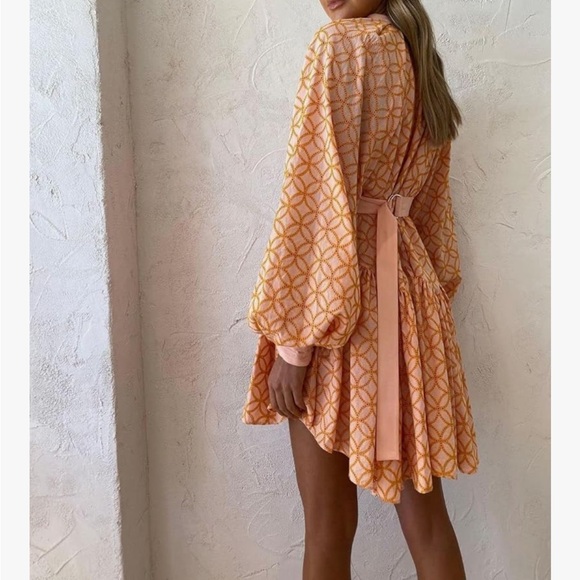 Bohemian Floral Print Button Down Dress - Picture 8 of 8